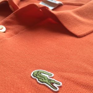 Lacoste Short Sleeve Polo Shirt Orange